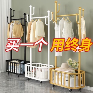 衣帽架可移动挂衣架家用落地置物架轻奢卧室架子出租屋晾衣架 立式