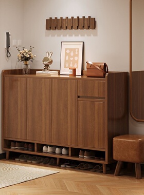 入户实木鞋柜家用门口室内玄关柜一体储物柜进门收纳柜子简易鞋架