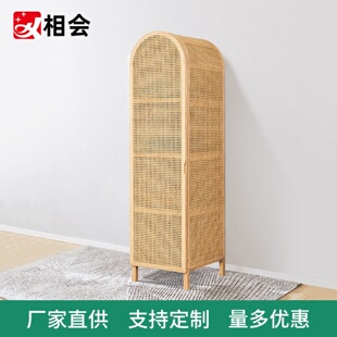 推拉门 相会藤编家具简易衣柜家用卧室现代简约木质内部收纳免安装