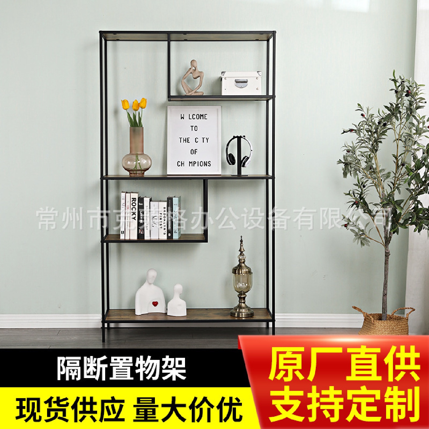 工厂直供隔断置物架书架铁艺书柜落地办公室储物展示柜工业风屏风