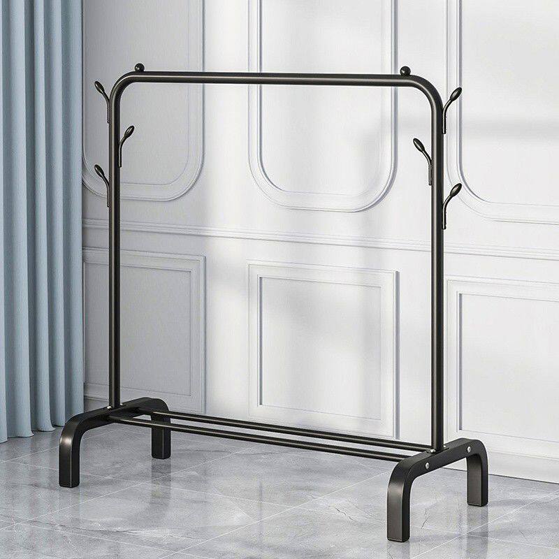 衣帽架简易晾衣架落地室内家用卧室双杆式挂衣架子阳台衣服收