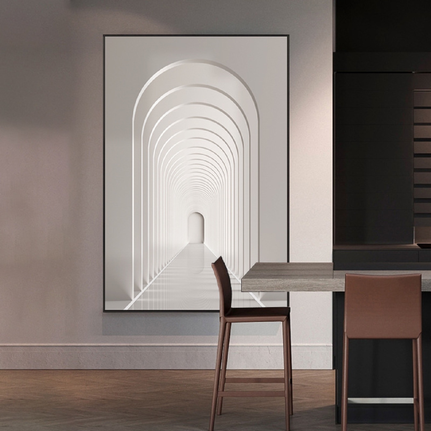 现代简约装饰画建筑空间玄关挂画客厅走廊过道楼梯竖版创意图片