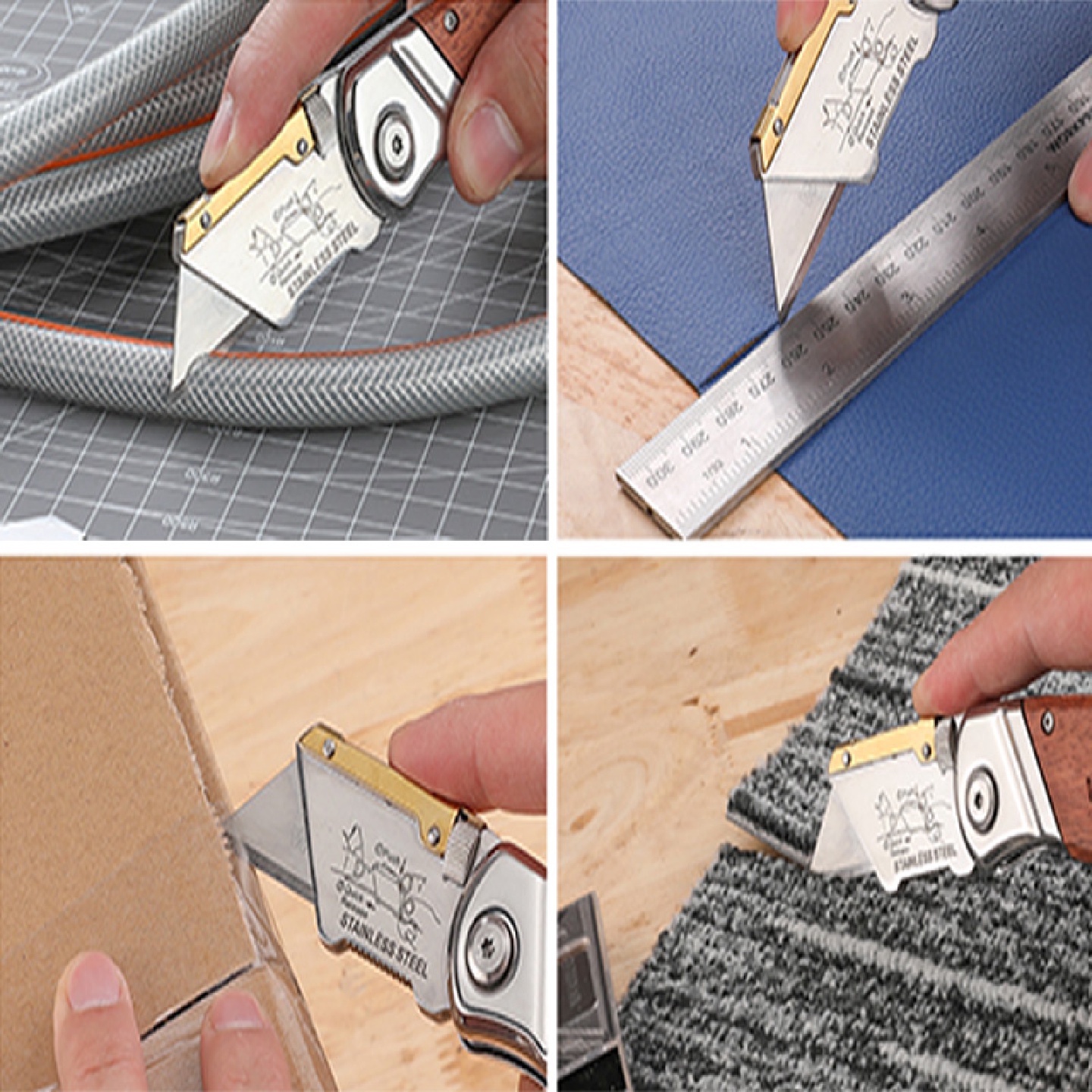 j8美工刀加厚地毯巴西刀花梨木壁纸刀折叠便携刀割宝柄重型万克g3