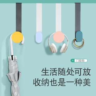 ll创意门后挂钩免打孔卧室挂衣架收纳免钉无痕静音衣帽挂衣钩置物