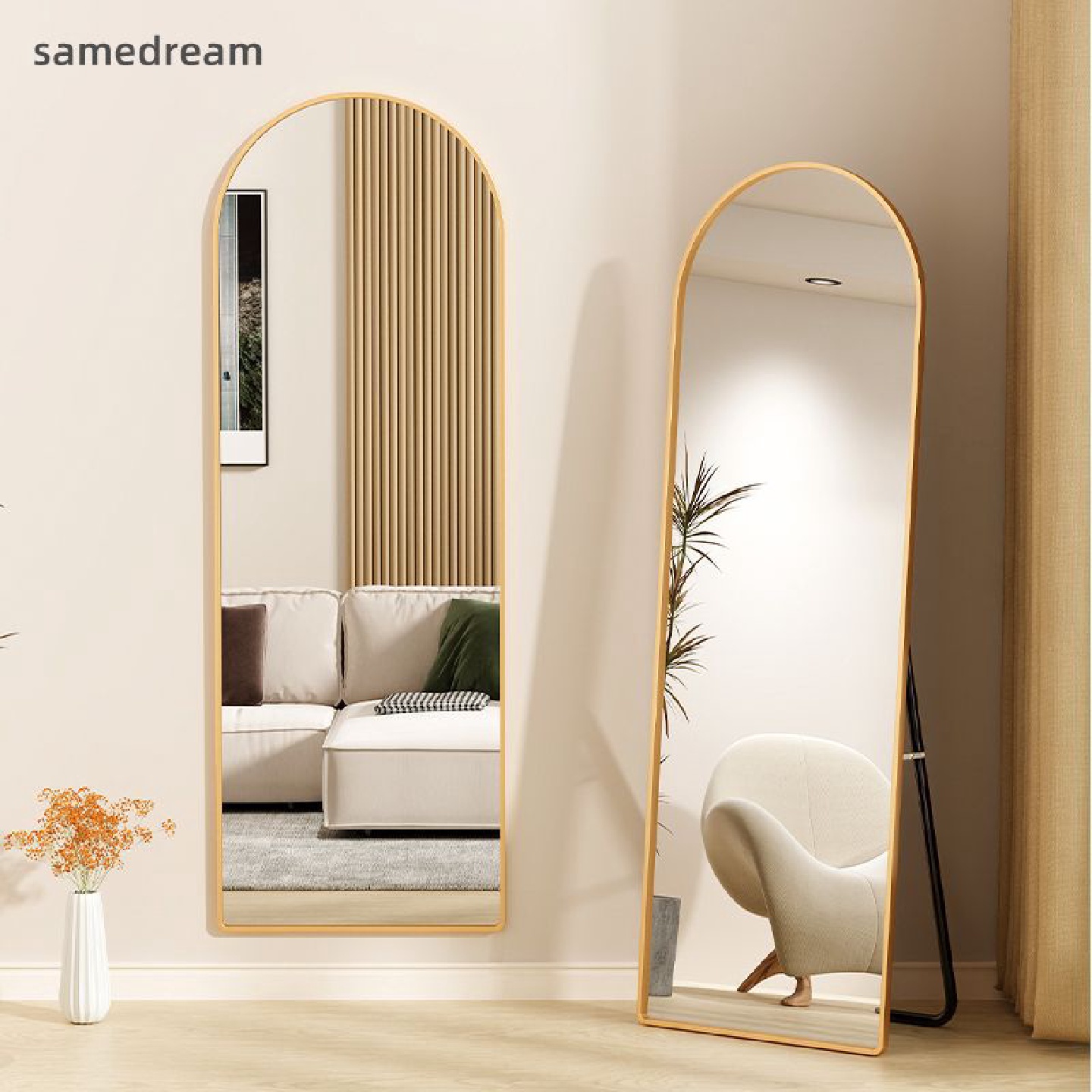 镜子全身穿衣镜家用女生卧室网红落地镜ins风挂墙壁挂立体试罗加