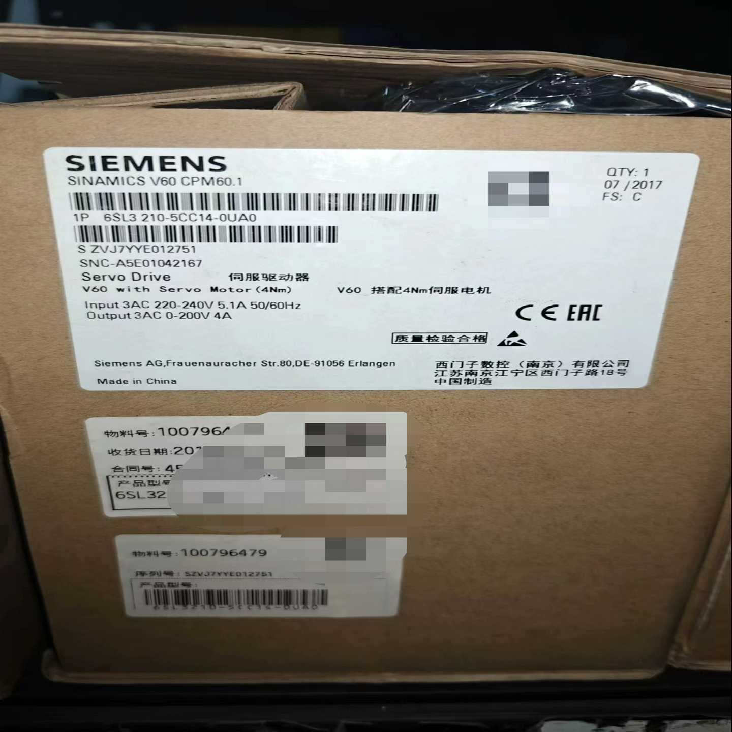 6SL3210-5CC14-0UA0V60-CPM60.1询价