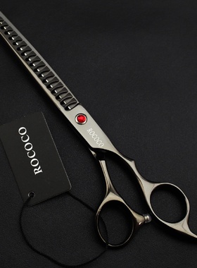 ROCOCO7.0寸黑色电镀宠物美容剪刀牙剪打薄剪鱼骨剪修毛剪