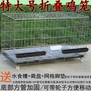 鸡笼子家用室外大号养殖笼粗加密铁丝网猫笼折叠鸽子鹌鹑笼鸭