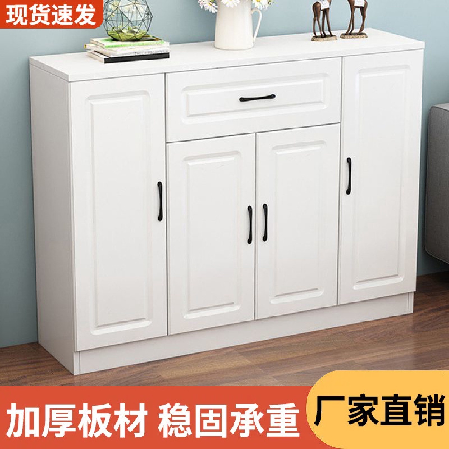 实木鞋柜家用门口简约现代门厅柜多功能进门玄关柜欧式阳台储物柜