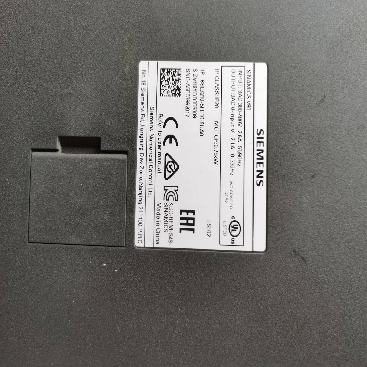 （议价）6SL3210-5FE10-8UA0驱动器0.75KW