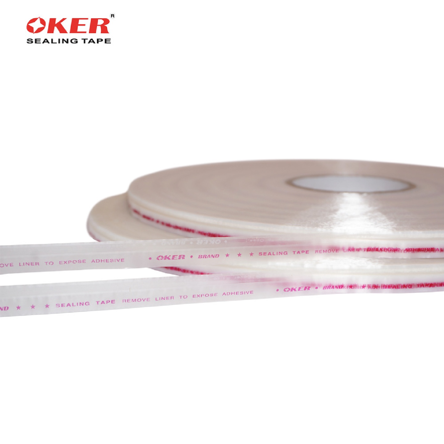 直销澳佳oker自粘包装袋双面封口胶PE封缄胶带BagSealingTape
