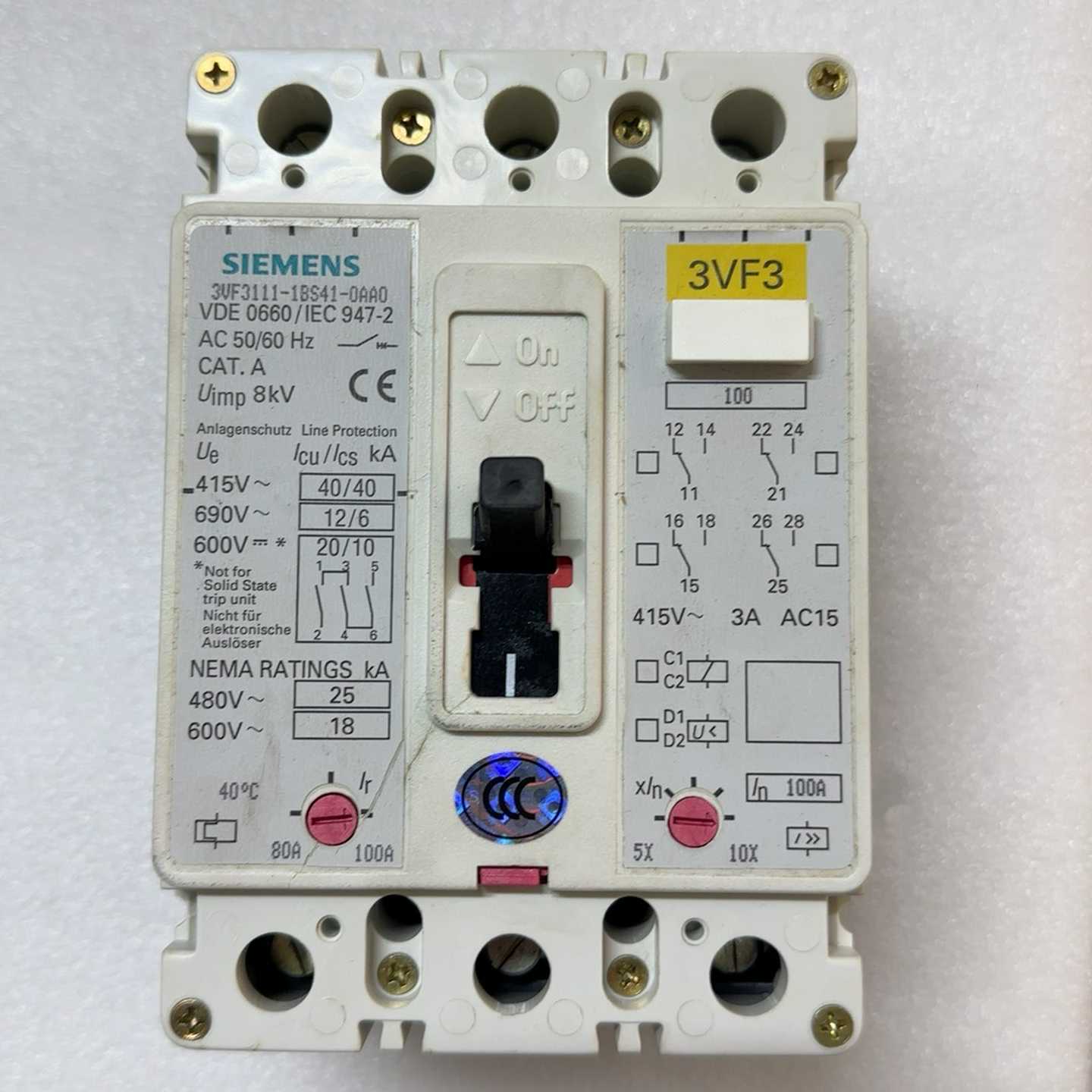 西门子断路器3VF3111-1BS41-0AA0全新原装--议价商品