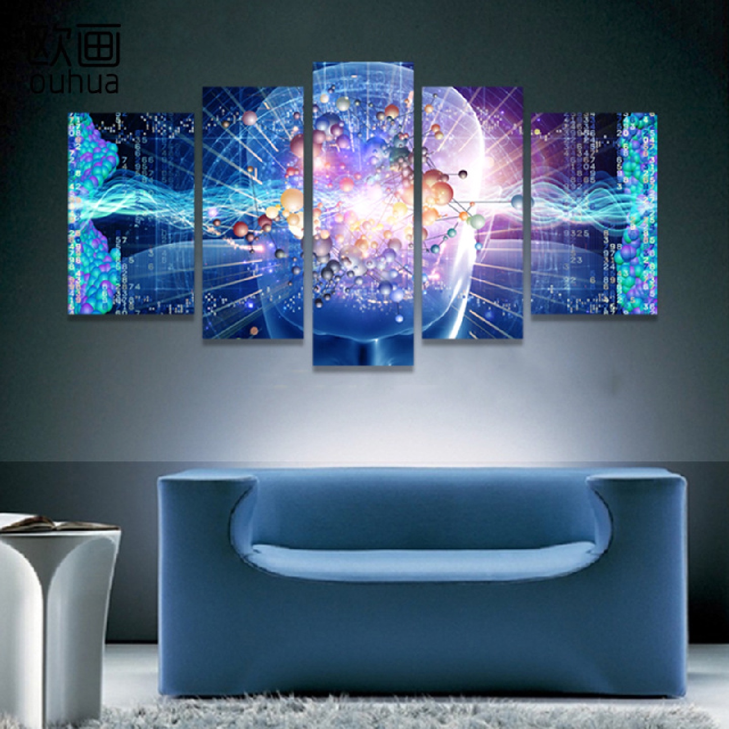 老板办公室装饰画现代科技感挂画创意组合公司文化墙画会议室壁画