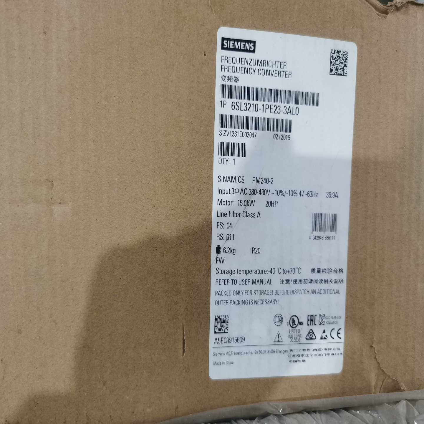 询价~6SL3210-1PE23-3AL0