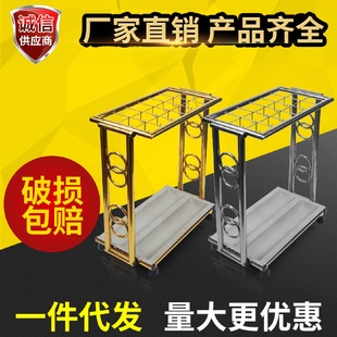 加高18头不锈钢带锁雨伞架酒店宾馆超市家用无锁雨伞架钛金