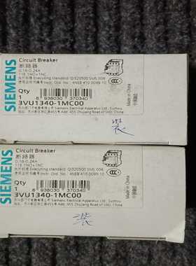 库存3VU1340-1MC00马达保护断路器，参数~询价