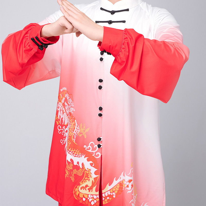 太极服女款新款2024高端比赛表演渐变色太极拳练功服男长款春