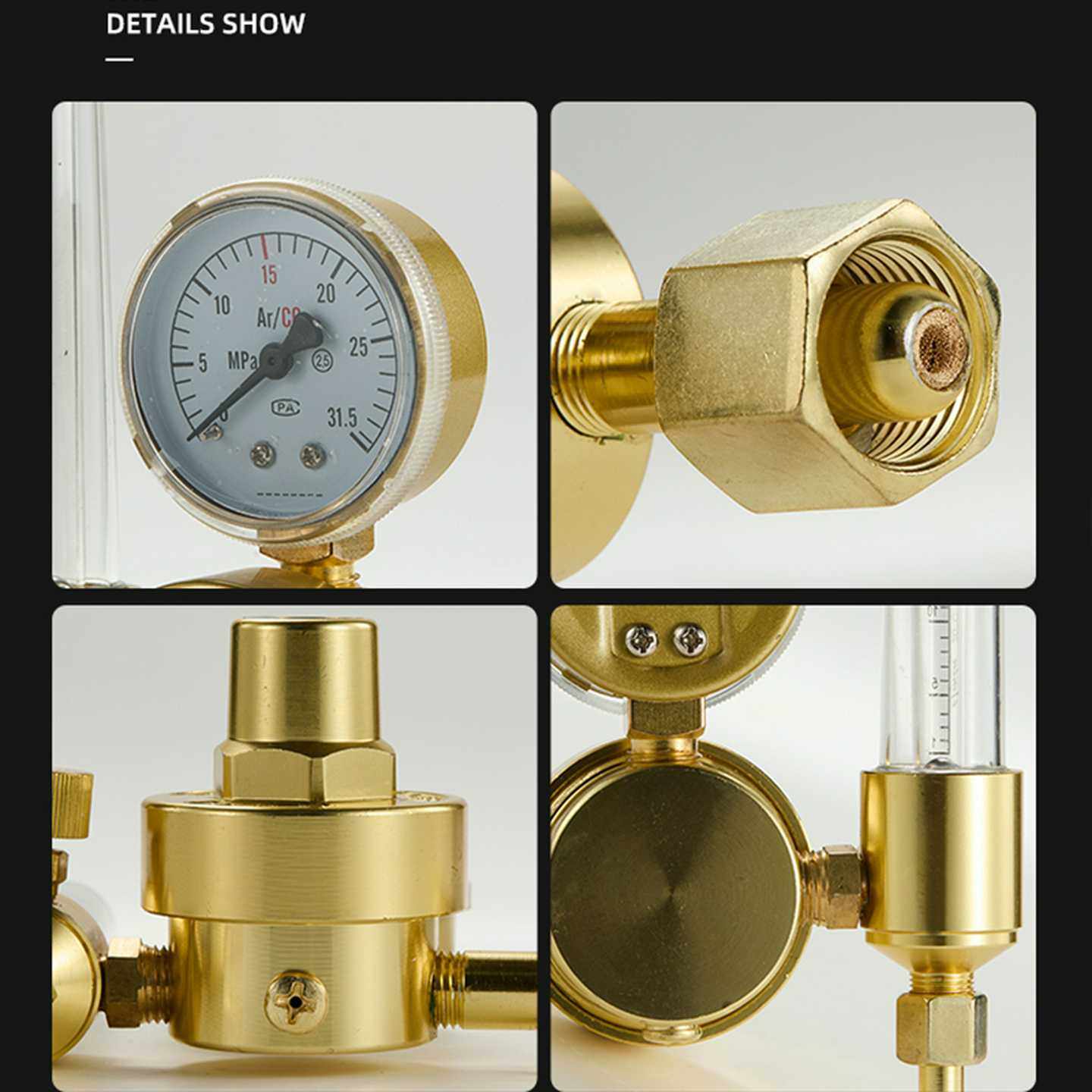 氩气表节能防震防摔压力表氩气减g压器减压阀氩弧焊配件YQAR731