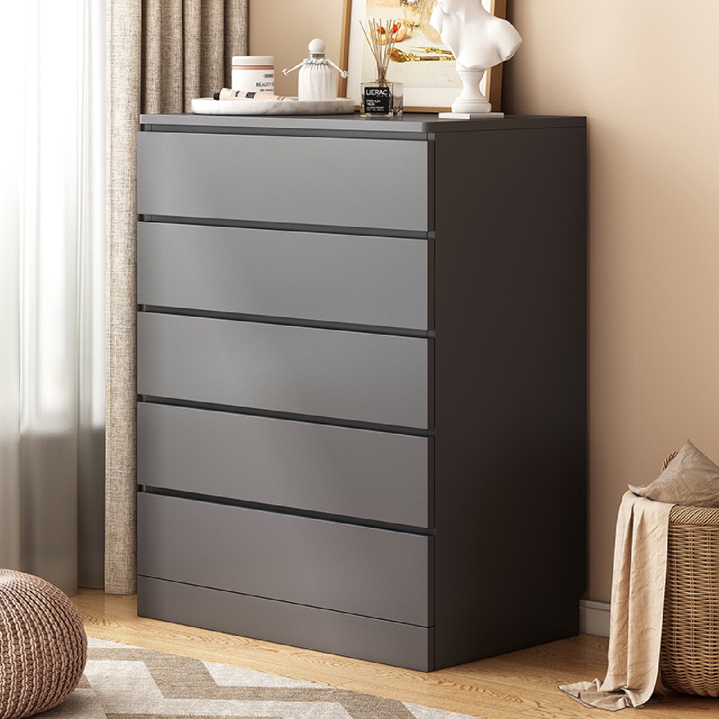 斗柜收纳柜卧室五斗柜简约客厅斗橱抽屉柜子靠墙置物柜窄储物柜