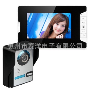 别墅型7寸彩色家用有线可视对讲门铃一拖一楼宇对讲电话