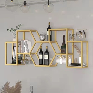 酒架置物架创意餐厅墙上展示架铁艺墙面红酒架子挂墙家用酒柜壁挂