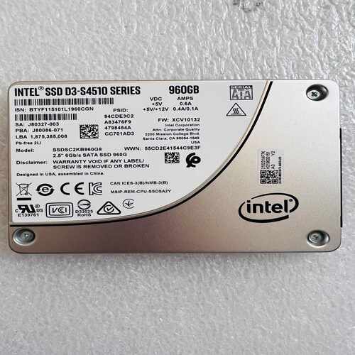 英特尔S4510 960G固态硬盘~议价
