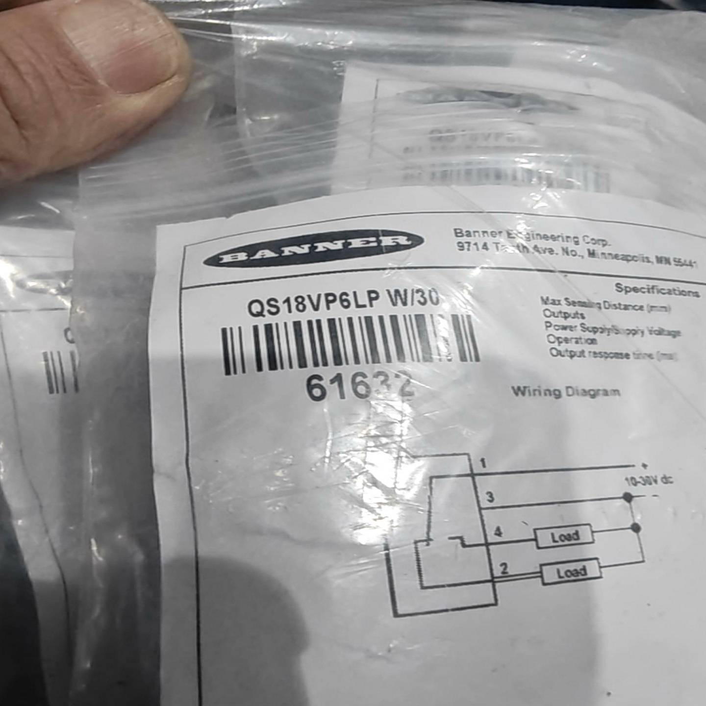 询价~banner邦纳光电开关Qs18VP6LP w/30