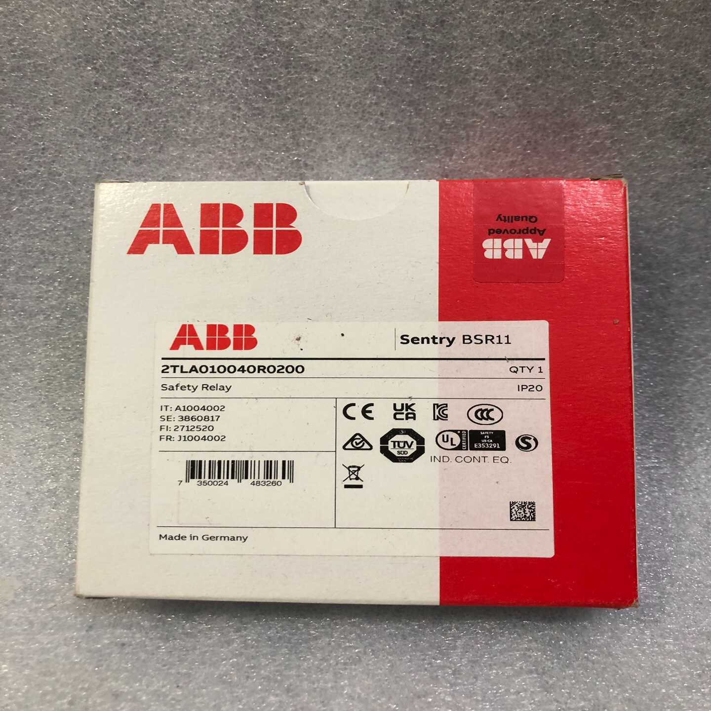(工仔机械）ABB安全继电器BSR11 货号2TLA010040R020