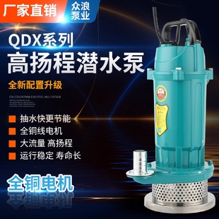 家用小型清水泵220V单相潜水泵农用灌溉井用抽水泵高扬程抽水机