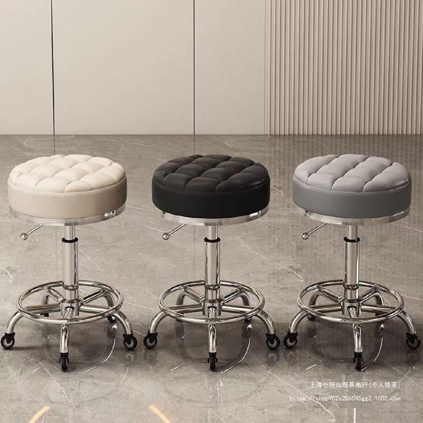 美容美发凳子滑轮旋转升降凳子大工凳美甲圆凳理发店转椅发廊