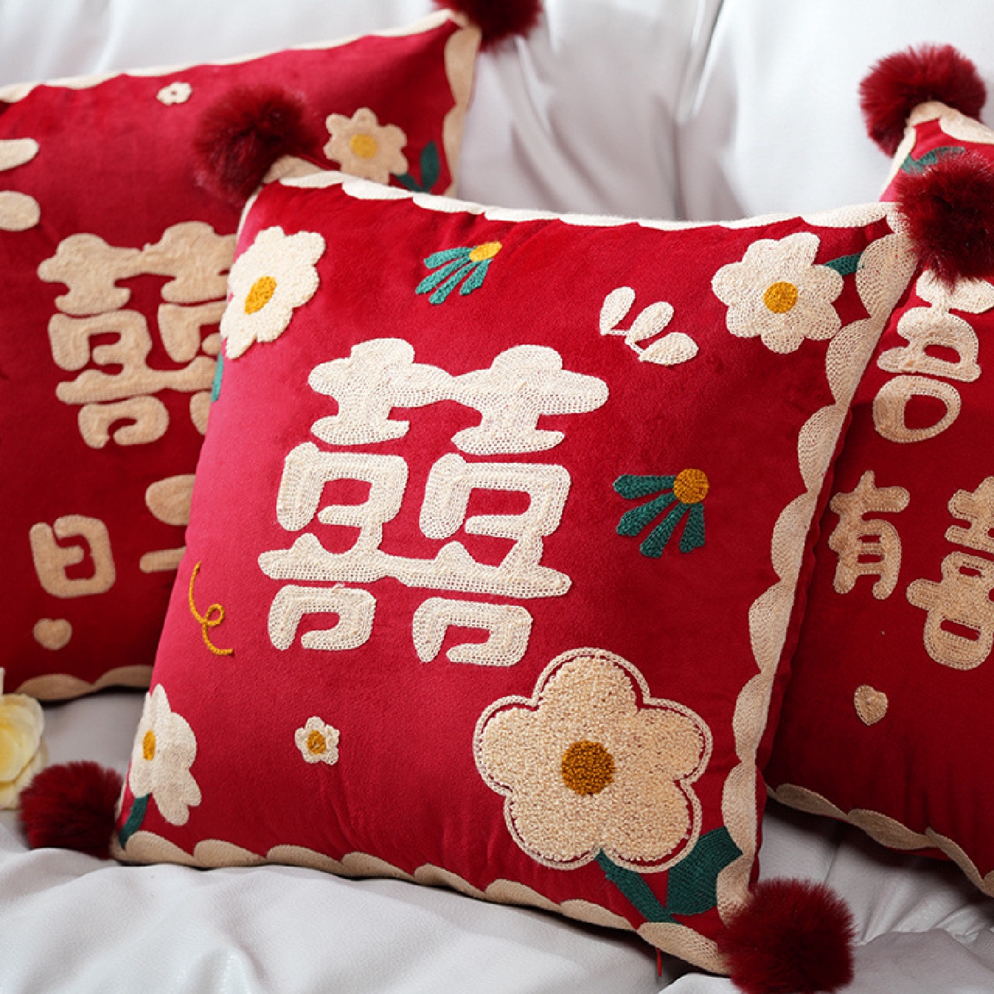 喜字结婚抱枕一对婚庆婚房布置客厅沙发靠垫床上靠枕婚庆用品大全