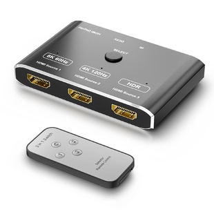 现货三进一出带摇控HDMI切换器现货8K60Hz自由切换hdmi视频转换器