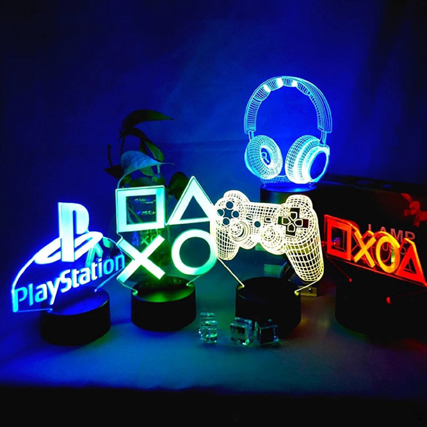 商厢PS4电竞灯apex游戏手柄七彩小夜灯电脑桌面机箱RGB摆件装饰氛