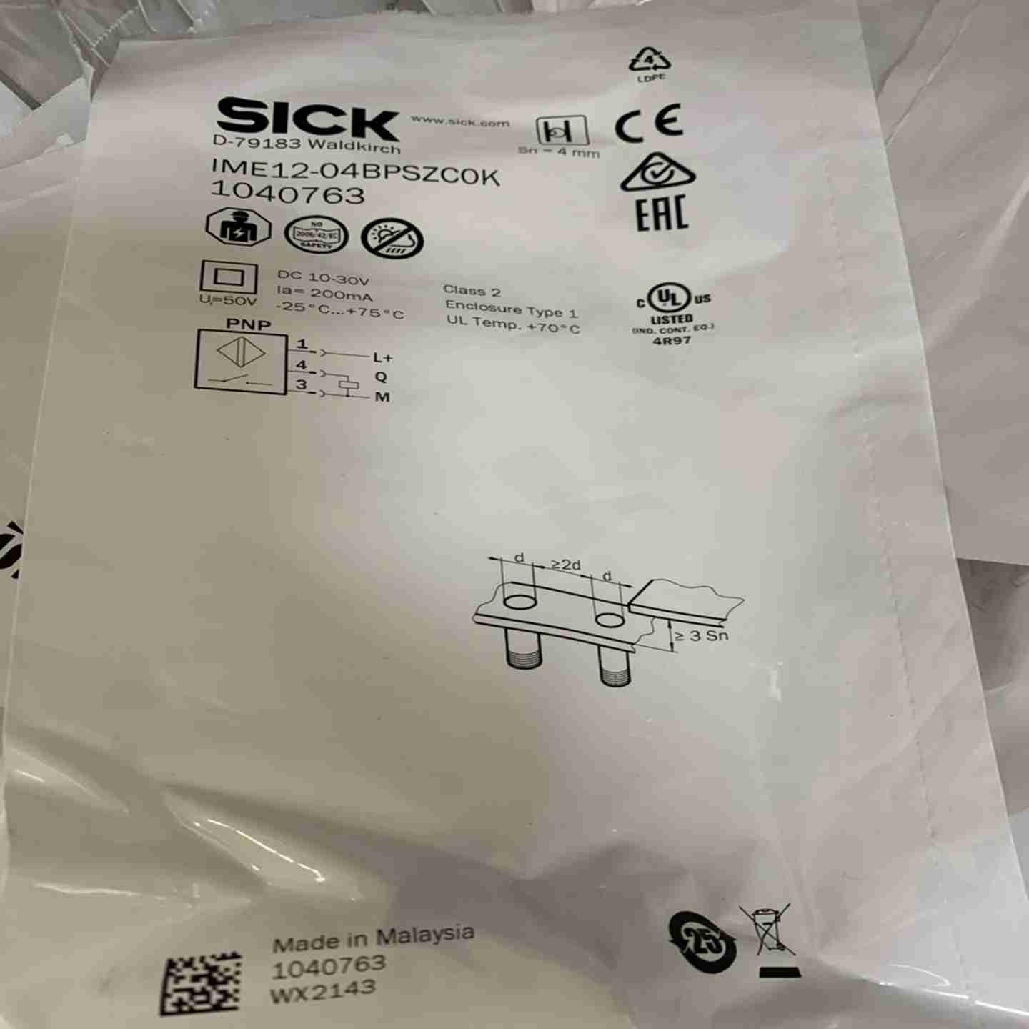 议价-德国西克SICK接近开关IME12-04BPSZC0K原装正品假一罚十-