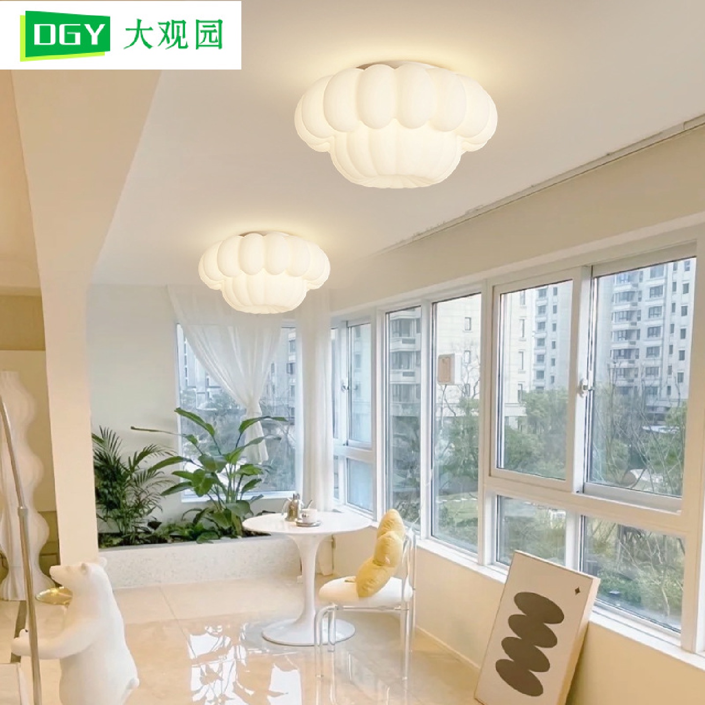 DGY过道灯吸顶灯现代简约阳台灯北欧奶油风走廊灯入户玄关吸顶灯X