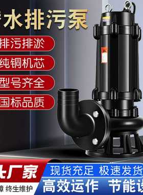 WQ排污泵无堵塞大流量污水泵防汛排涝电动潜水泵