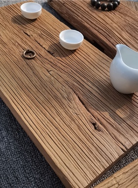 老榆木风化木板古朴老木头旧门板拍照背景板禅意飘窗复古装饰板材