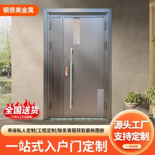 现代简约轻奢高档家用入户门甲级安全防盗门加厚不锈钢下档进户门