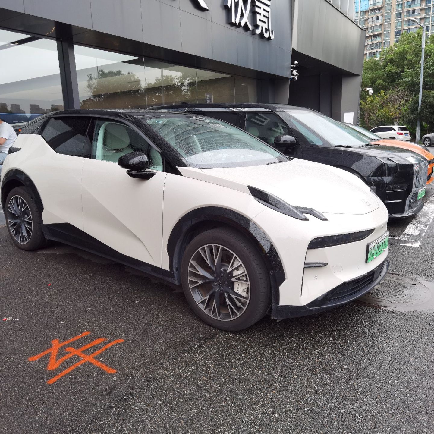 适用于极氪X无边框车门ZEEKRX黑武士晴雨挡雨眉装饰改装遮雨档