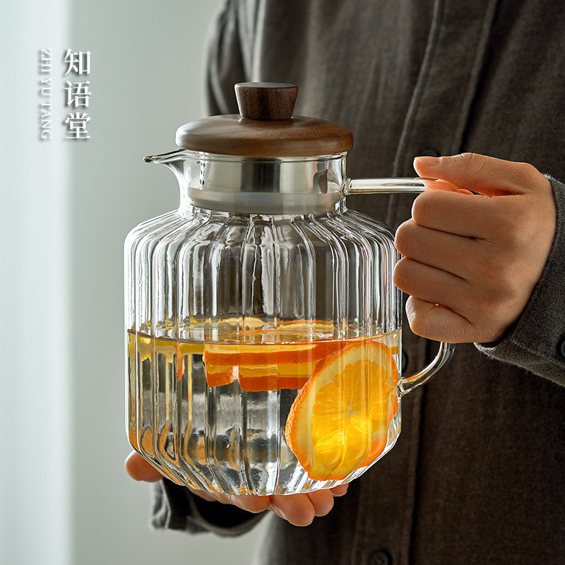 玻璃冷水壶耐高温家用大容量高颜值凉白开水杯泡茶壶耐热防爆