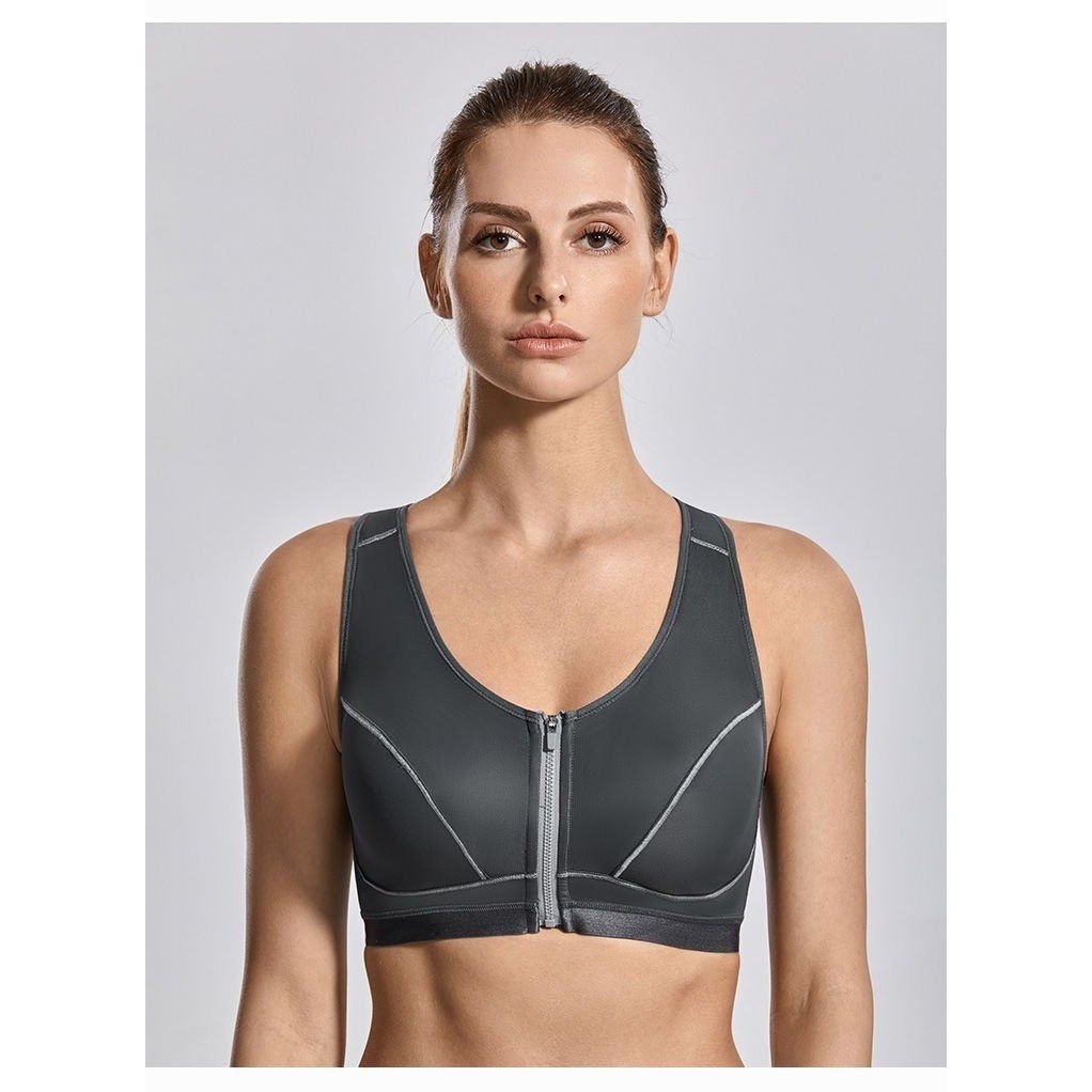 中高强度防震运动内衣大胸显小文胸背心女薄款前拉链可拆卸胸垫,运动服/休闲服装,运动文胸,淘宝优惠券,粉丝福利购,淘宝优惠卷