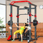 爱宸龙门架健身器材家用多功能一体深蹲卧推保护架高位下拉训练器