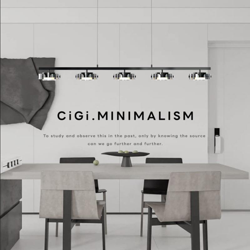 现代简约新品餐厅吊灯极简意式茶室灯玻璃创意长条灯具