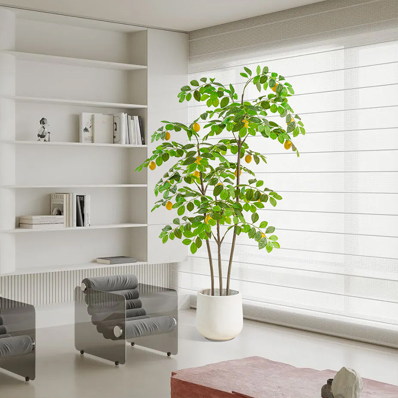 北欧风仿真绿植柠檬树盆栽摆件室内客厅装饰假植物盆景假树仿真树