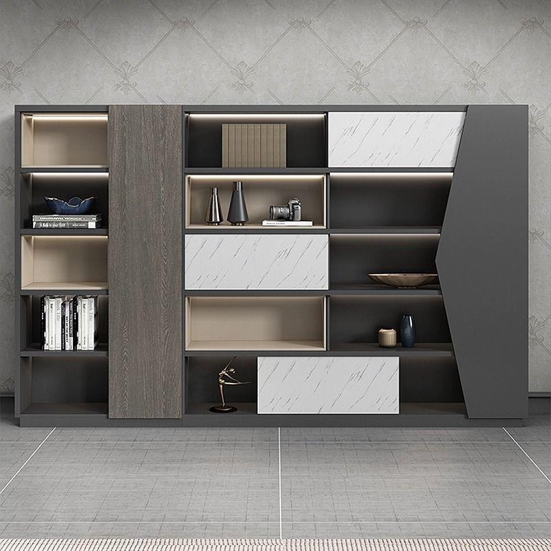 文件柜办公室书柜简约现代储物柜木质高柜带锁档案柜隔断柜收纳柜