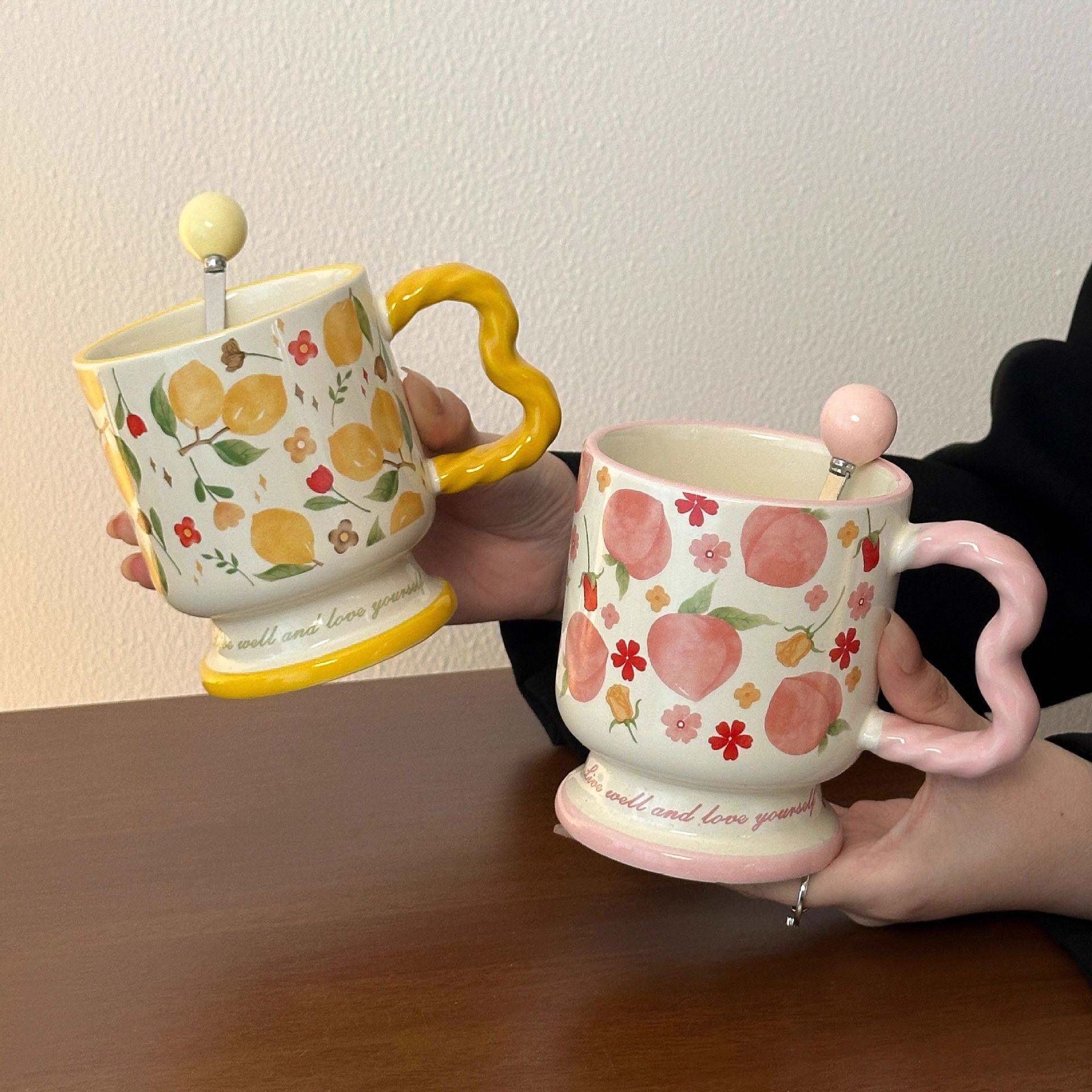 送女生高颜值生日礼物少女心水杯陶瓷马克杯实用办公室早餐咖啡杯