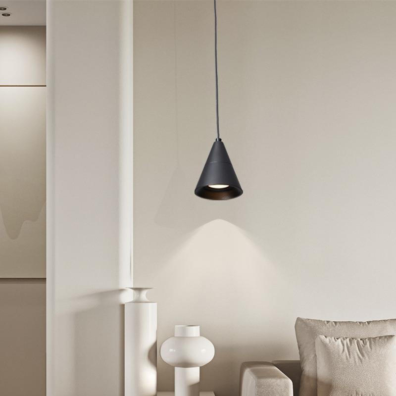 极简轻奢led风床头小吊灯铝材一体升降高端大气楼梯楼道装饰灯