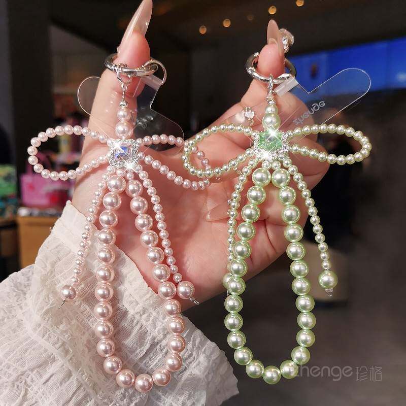 珍珠手机挂绳超好看手作串珠挂件精致高级感时尚小香风饰品手腕短