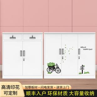 柜带锁铁皮门外走廊过道多层鞋 家用阳台大容量钢制鞋 架收纳储物柜