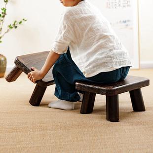 木凳木头板凳儿童换鞋 实木小凳子家用矮凳日式 凳脚凳结实客厅茶几
